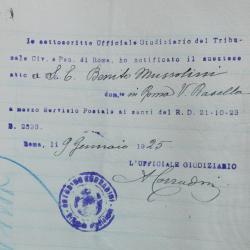 La notifica a Mussolini