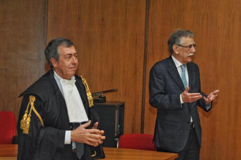 Il presidente (a sin.) con l'ex presidente della Corte di Appello di Roma Panzani 