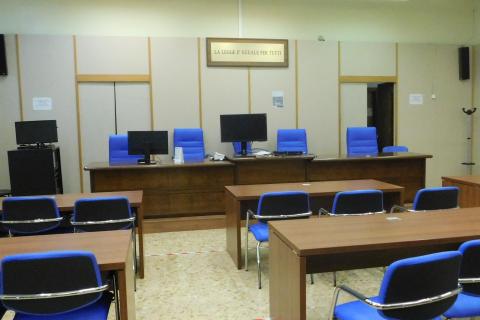 L'aula delle cause civili in tribunale